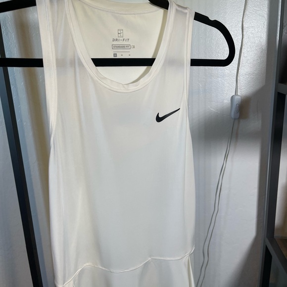 Nike White Sleeveless Midi Athletic Dress with Black Swoosh - Picture 4 of 7